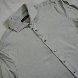 Desoto Luxury Line Sz 16/41 Gray Casual Button Down Shirt 100% Cotton